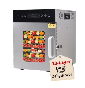 Commercial Food Dehydrator Machine 304 Stainless Steel 10 Tray Electric Fruit Vegetable Dryer for Hotel Kitchen