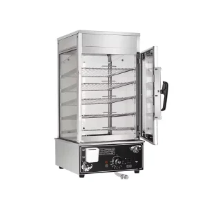 Commercial Food Steamer Cabinet Stainless Steel Electric Bun Steamer for Restaurant & Bakery with Tempered Glass Door
