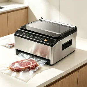 Commercial Food Vacuum Sealer CVS101 Double Vacuum Chamber External for Dry Moist Liquid Food for Embossed Smooth Aluminium Bags