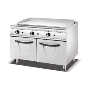 Commercial Freestanding Electric Gas Stainless Steel Full Flat Plate Griddle Grill With Cabinet for Restaurant