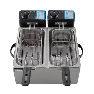 Commercial Fried Chicken and French Fries Equipment, Double-chamber Industrial Deep Fryer, Electric Kitchen Fryer