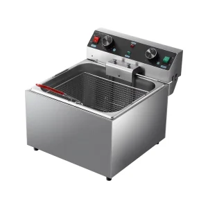 Commercial Fryer 12L Electric 2800W 80-200C Temperature Range Stainless Steel
