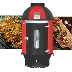 Commercial Full Automatic Electric & Gas Outdoor Glass Whole Lamb Pork Grill Rotisserie Oven