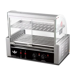 Commercial Fully Automatic Rotisserie Sausage Grill Hot Dog Maker Compact Home Use Machine with Double Layer Rack
