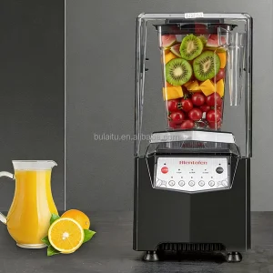 Commercial Fully Automatic Silent Smoothie Machine Ice Crusher 2L Six Blade Mashing Milk Tea Shops Stalls