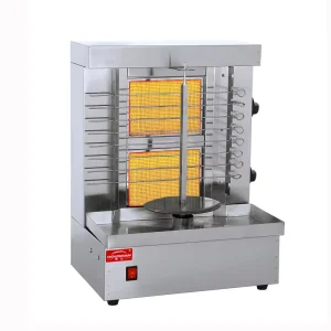 Commercial Gas BBQ Grill Shawarma Machine Doner Kebab Vertical Rotisserie Stainless Steel Flame Safety Device