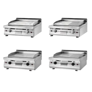 Commercial Gas Chrome Griddle Versatile Half Grill Half Griddle Table Top Model Stainless Steel Commercial Cooking Equipment