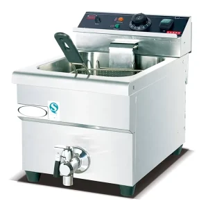Commercial Gas Deep Fryer Electric Fryer Catering Industrial 1 Tank 1 Basket Deep Fryer With Oil Filter Machine