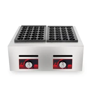 Commercial Gas Double Plates Japanese Takoyaki Fish Ball Machine Stainless Steel Equipment