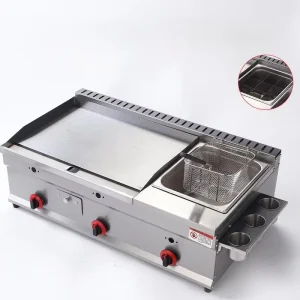 Commercial Gas Griddle Grill Countertop Stainless Steel Steak Griddles and Gas Fryers