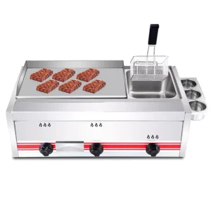 Commercial Gas Griddle With Gas Fryer 2 in 1 Combination for Restaurant