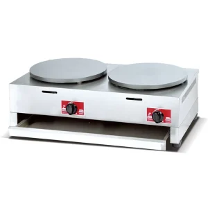 Commercial Gas Stove Double Head Gas Crepe Maker Omelette Maker with Non-Stick Pan Gas Crepe Machine