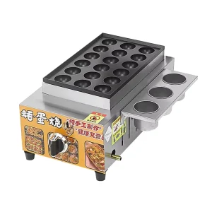 Commercial Gas Takoyaki Machine for Table Top Stainless Steel Octopus Ball Snack Machine