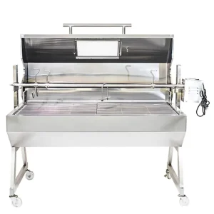 Commercial Grade 1500 Stainless Hooded Spit Rotisserie for Restaurant Home BBQ Use