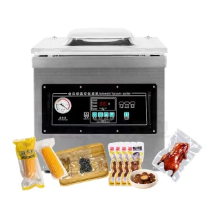 Commercial Grade Compact Tabletop Single-Chamber Heavy Duty Stainless Steel Food Vacuum Sealer for Commercial Food Packaging