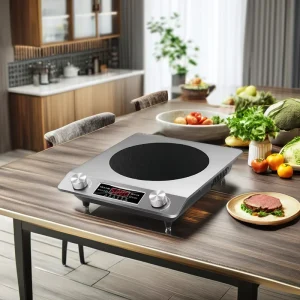 Commercial Grade Portable Electric Induction Cooktop Countertop Burner 2500W Stainless Steel Professional Hot Plate