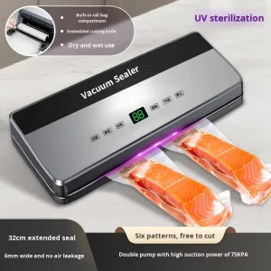 Commercial Grade Vacuum Food Sealer Display Screen Roll Bag Purple Light Sterilization Vacuum Sealing Machine