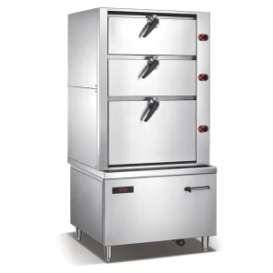 Commercial High-Capacity Industrial Stainless Steel Steam Cooker Three-Door Food Steam Cabinet for Restaurants Hotels Electric