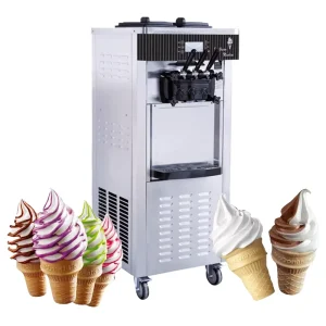 Commercial Ice Cream Machine for Sale Soft Ice Cream Maker With LED Display Self Cleaning 3 Flavors Frozen Yogurt Maker