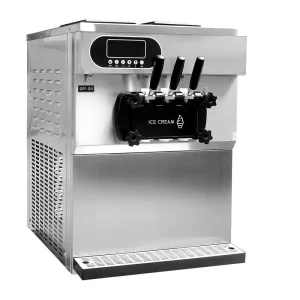 Commercial Ice Cream Maker Machine 2450W 5.3 to 7.4 Gal H 3 Flavors Soft Serve Ice Cream Machine with Pre cooling Auto Clean