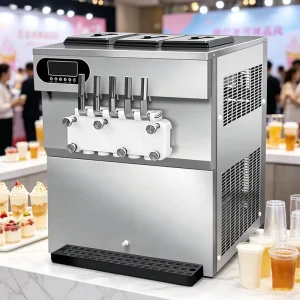 Commercial Ice Cream Makers Desktop Soft Ice Cream Machine for Business 3 Flavor