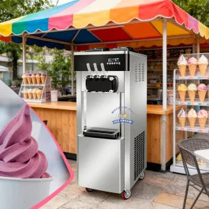 Commercial Ice Cream Makers Vertical Soft Ice Cream Machine for Business 3 Flavor