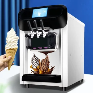 Commercial Ice Cream Making Machine Whole Stainless Steel Body Soft Ice Cream Maker Machine with 3 Flavors