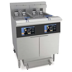 Commercial Industrial Double tank Touchscreen Electric Stainless Steel 304 Open Deep Fryer Automatic Oil Filter 21.5L Capacity