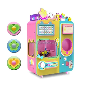 Commercial Intelligent Electric Cotton Floss Maker Machine Coin Payment System SDK Function Cotton Candy Vending Machine