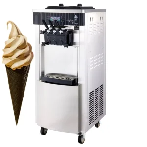 Commercial Italian Vertical Stainless Steel Floor Standing Soft Serve Ice Cream Maker 3 Flavors Hard Ice Cream Machine 1300W for