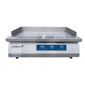 Commercial Kitchen Countertop Electric Flat Grill Made of Durable Stainless Steel and Glass