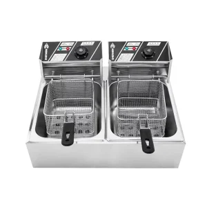 Commercial Kitchen Double Conic Plantain Fryer Double Tank Machine