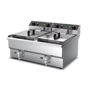 Commercial Kitchen Electric Deep Fryer Double Stainless Steel Deep Fryers Potato Gas Electric Chips Fryer With Faucet