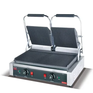 Commercial Kitchen Equipment Electric Digital Double Plate Panini Grill High Energy Conversion Efficiency Stainless Steel 3.6kW