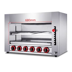 Commercial Kitchen Equipment Gas Infrared Salamander Machine 6 Burner Oven Stainless Steel 304 Chicken Rotisserie