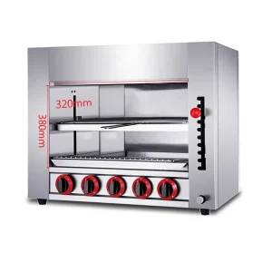 Commercial Kitchen Equipment Stainless Steel BBQ Chicken Grill Rotisserie 6 Burner Salamander Machine Gas Infrared Oven High