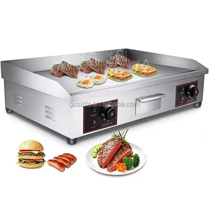 Commercial Kitchen Equipment Stainless Steel Countertop Burger Griddle Electric Griddle Grill