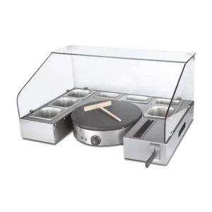 Commercial Kitchen Equipment Stainless Steel Crepe Machine Electric Crepe Maker With Serving Station