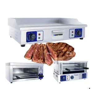 Commercial Kitchen Equipment Stainless Steel Non Stick Electric Double Side Burger Flat Grill Cooker Counter Top Griddle