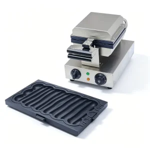 Commercial Long Strip Waffle Maker Custom Shapes & Multi-Voltage Plugs Supported Adjustable Temp Waffle Iron for Snack Bar