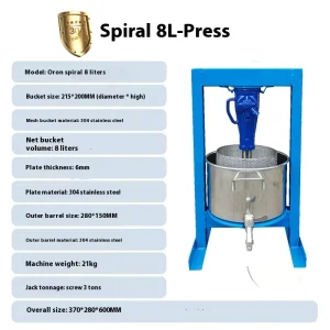 Commercial Manual Vegetable Oil Residue Squeezer Distiller’s Grains Juicer for Fruits Like Grape Pomegranate Apple