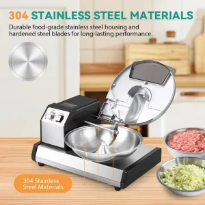 Commercial Meat Grinder Mincer Heavy Duty Electric Food Slicer Electric Bread Slicer Stainless Steel 1 15 Timer 250W 110volt