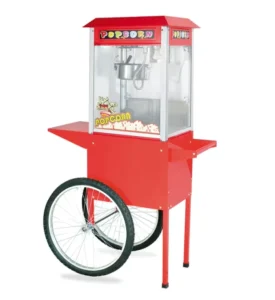 Commercial Mini Car Mobile Pop Corn Popcorn Vending Maker Machine 8oz with Wheel Stand Push Food Cart