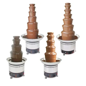 Commercial Mini Electric Chocolate Fountain Machine 4 Layer Waterfall Design Easy to Operate 220V Power Source Chocolate Making