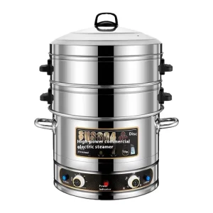 Commercial Multi Layer Electric Steamer Large Capacity Non Magnetic Stainless Steel Timing Multi Function for Hotels Restaurants