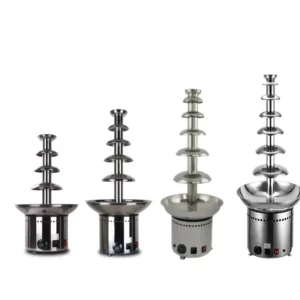 Commercial New Chocolate Waterfall 7 Layers Stainless Steel 304 Chocolate Fountain Temperature Control High Productivity Silver