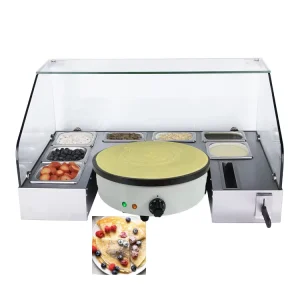 Commercial Pancake Cake Making Non-stick Electric Crepe Maker With Serving Station
