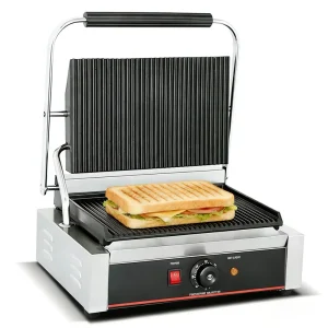 Commercial Panini Grill Electric Sandwich Stainless Steel Panini Maker for Hamburger Steak Bacon