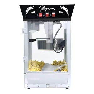 Commercial Popcorn MAKER Machine 12 Ounce Kettle Stainless Steel Popcorn Maker with Tempered Glass Warming Deck