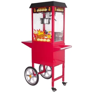 Commercial Popcorn Machine with Cart Electric Popcorn Maker Machine for Cinema Events Street Food Snack Business
